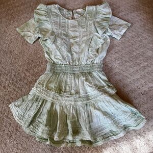 Authentic LOVESHACKFANCY - MINT GREEN TIE DYE DRESS with Ruffles